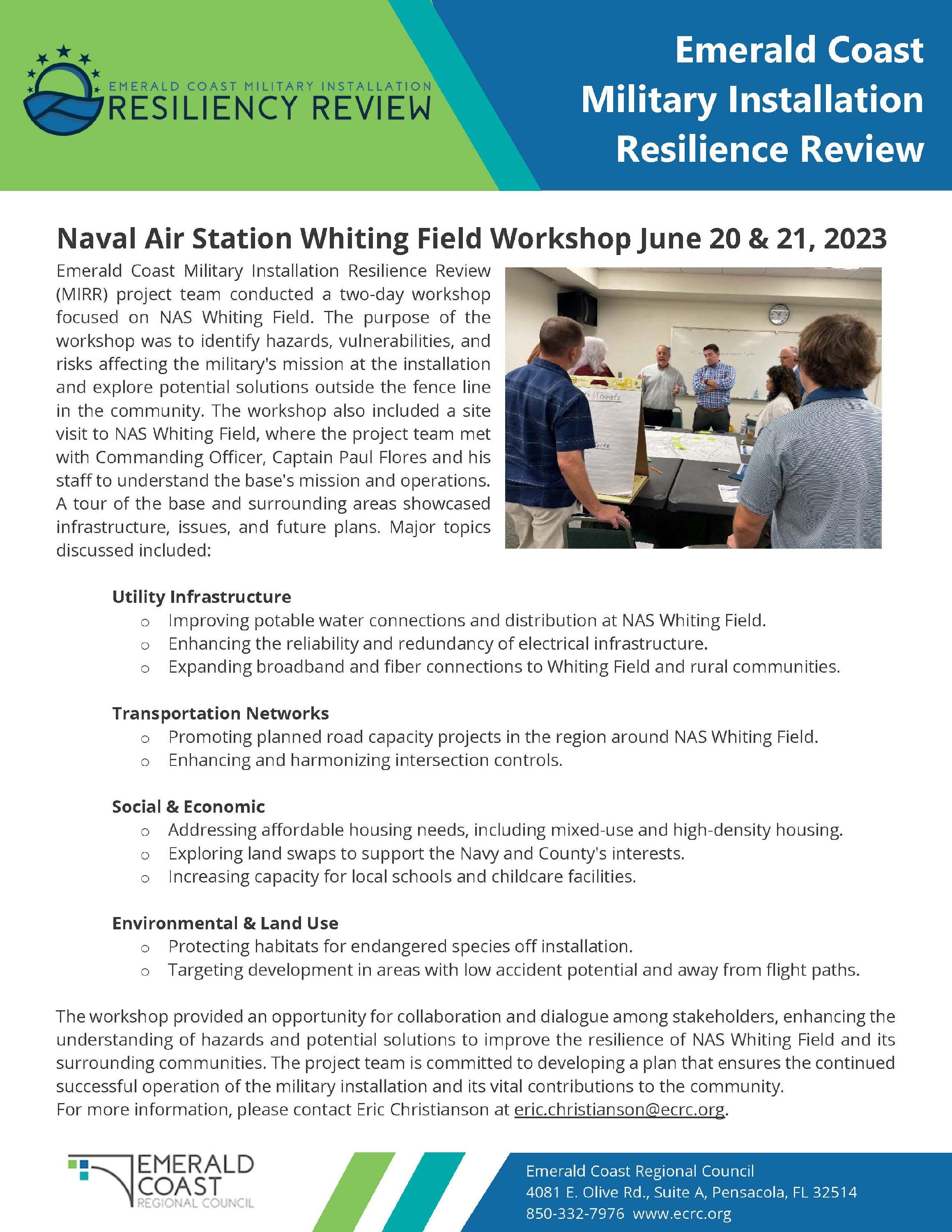 NAS Whiting One Page Summary